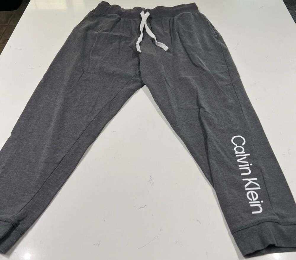 Calvin Klein Grey Logo Sleepwear Jogger Sweatpants Size XL 60/40 cotton blend